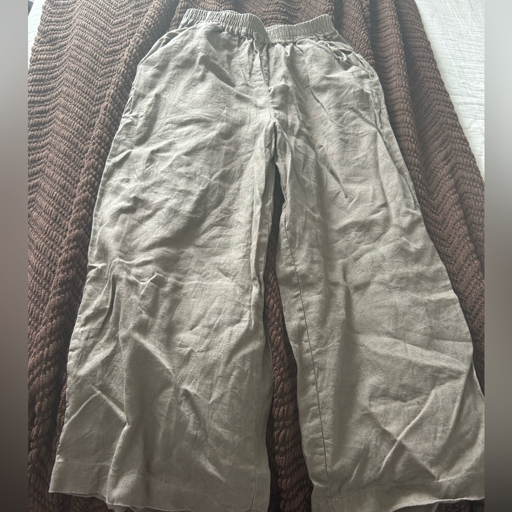 Wide leg linen pant